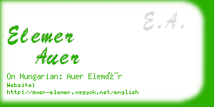 elemer auer business card